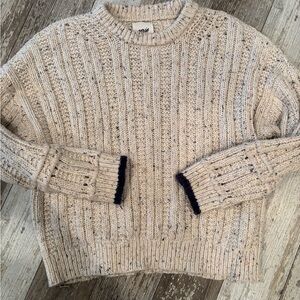 Aerie Speckled Cream Knit Sweater